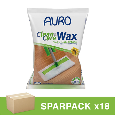AURO Clean & Care Wax Feuchte Holzbodentcher Nr. 680 - 18er Pack